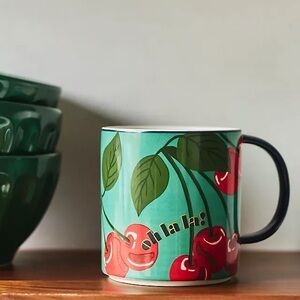 Maeve by Anthropologie Oh La La Cherries Stoneware Mug